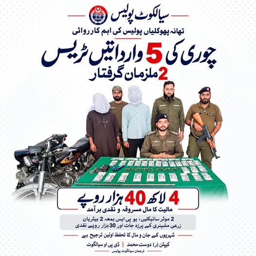 تھانہ پھوکلیاں پولیس کی کارروائی