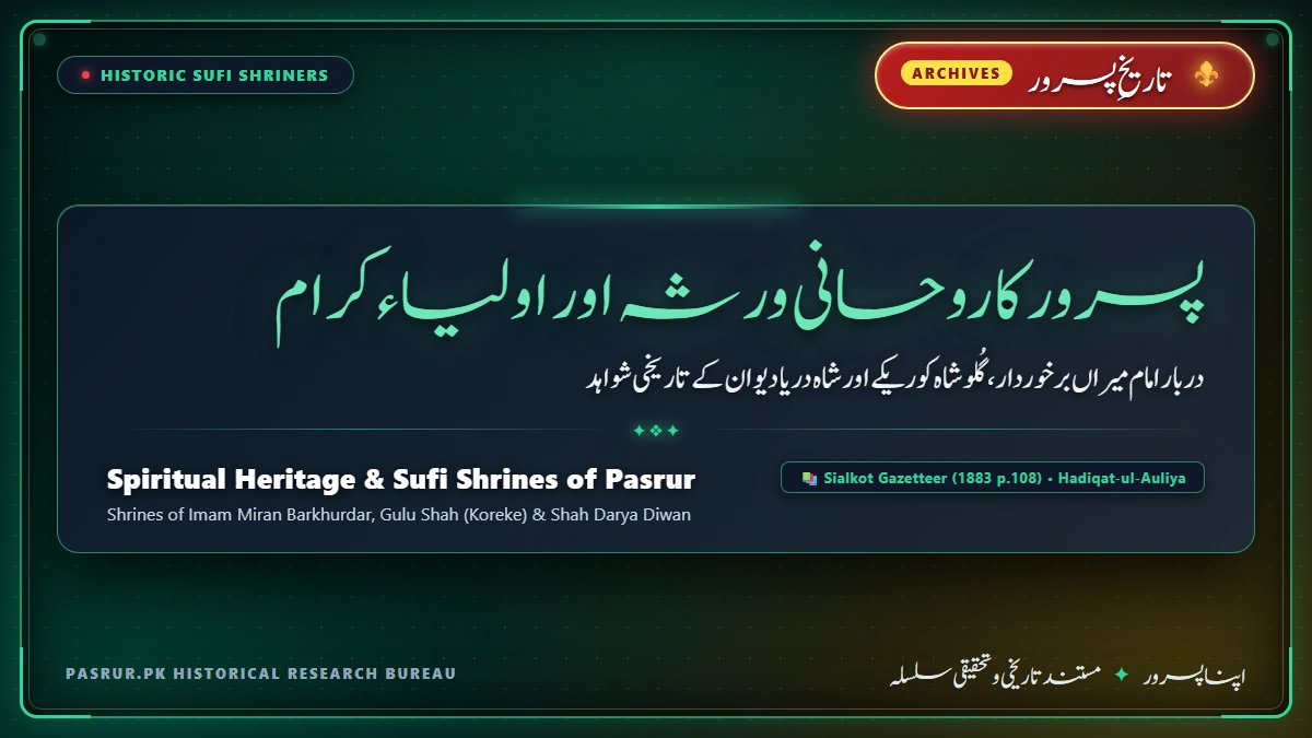 پسرور کا روحانی ورثہ اور صوفیاء: دربار بابا مستاں شاہ، پیر فضل شاہ اور سخی سرور کے تاریخی کارواں