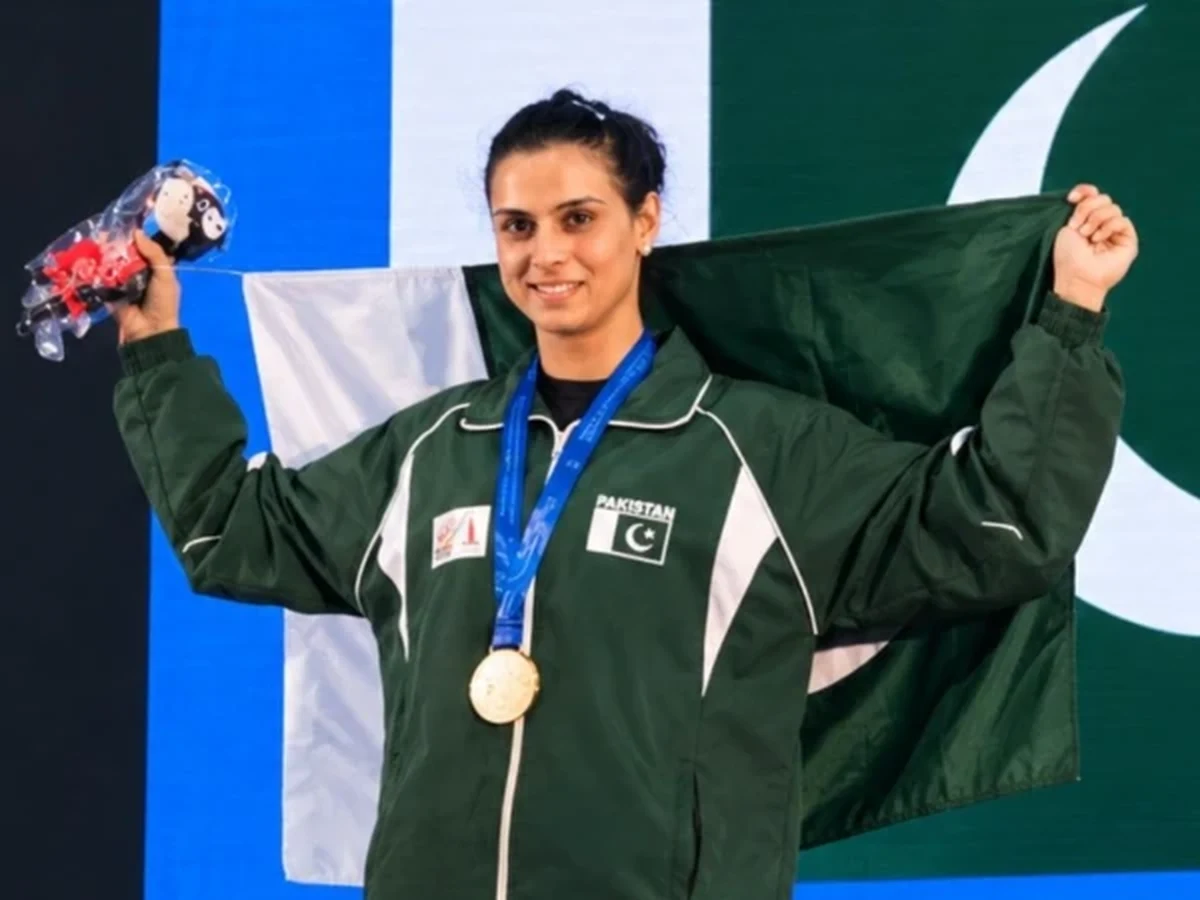 Pakistan's Saima Shahzad won the gold medal in the Asian Masters Weightlifting competitions