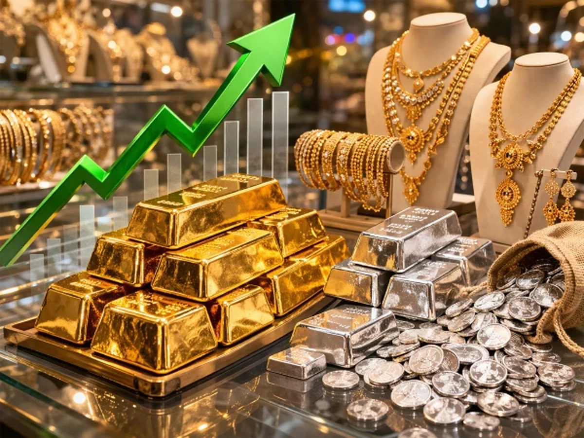 سونے اور چاندی کی قیمتوں میں 7 دن کمی کے بعد آج اضافہ ہوگیا